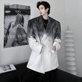 Threebooy Men's Harajuku Oversized Gradient Blazer